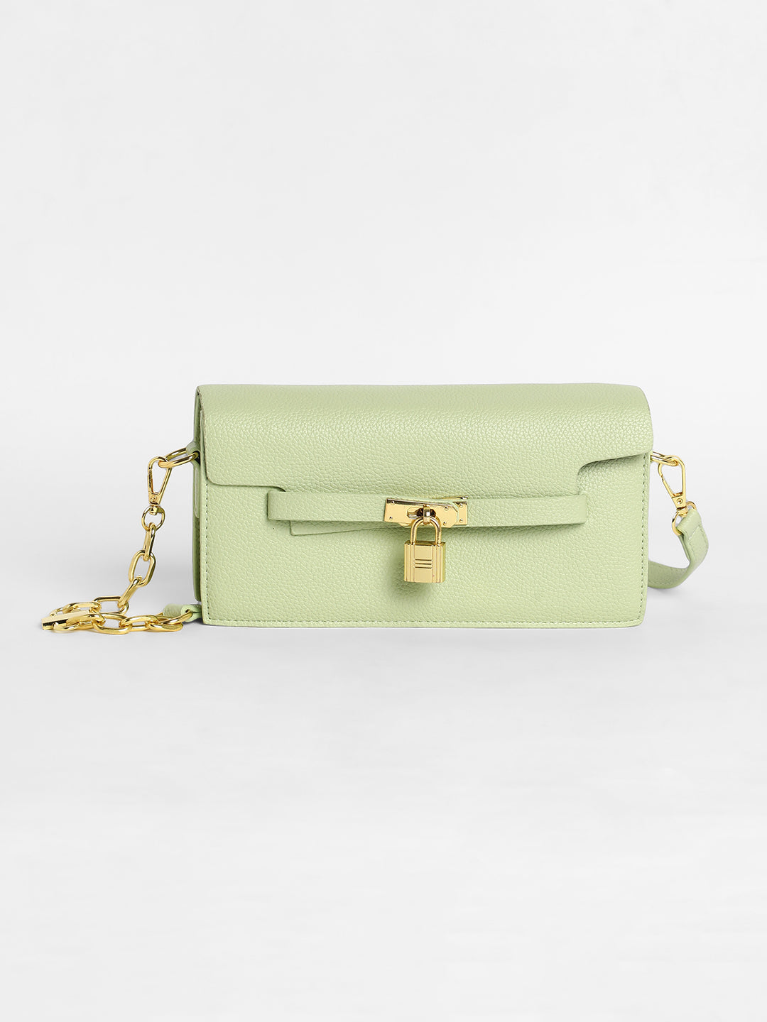 The Overlap Lock Shoulder Bag - Pistachio Green
