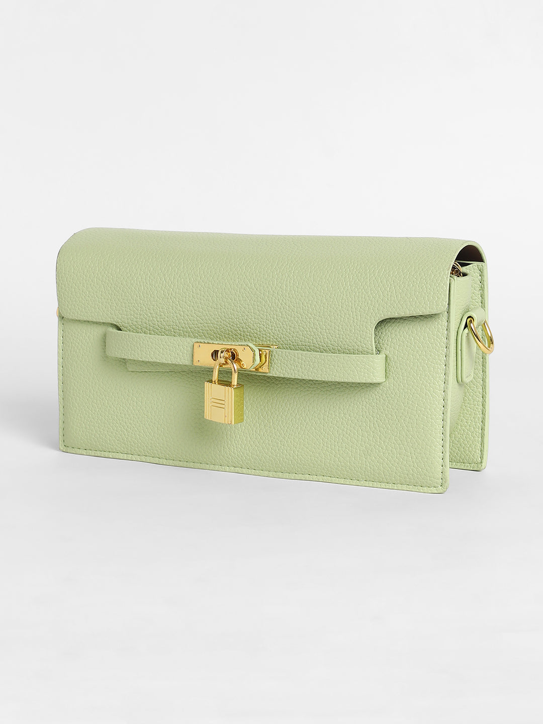 The Overlap Lock Shoulder Bag - Pistachio Green