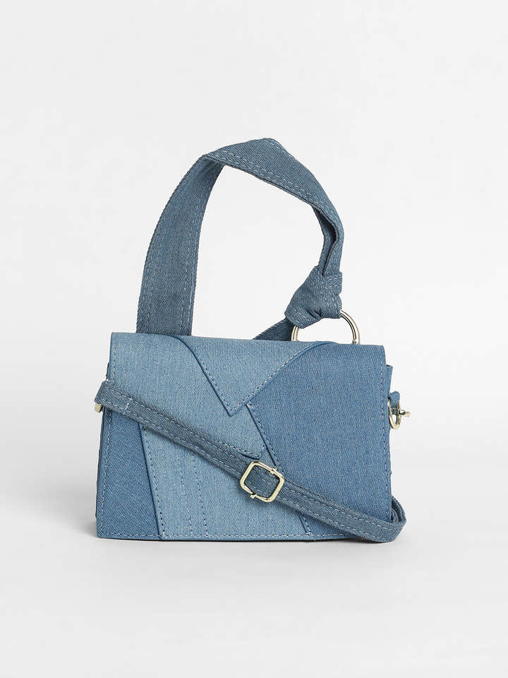 The Denim Sash Hand Bag - Light Blue