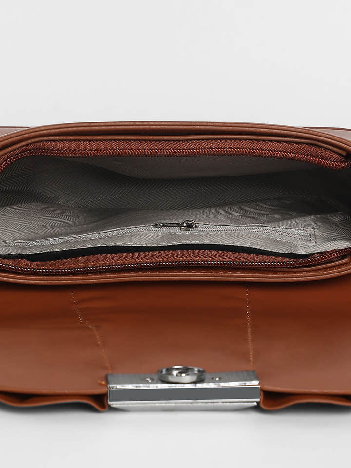 The Ruched Sling Bag - Chocolate Brown