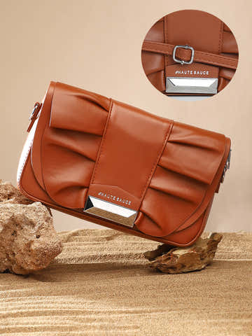 The Ruched Sling Bag - Chocolate Brown
