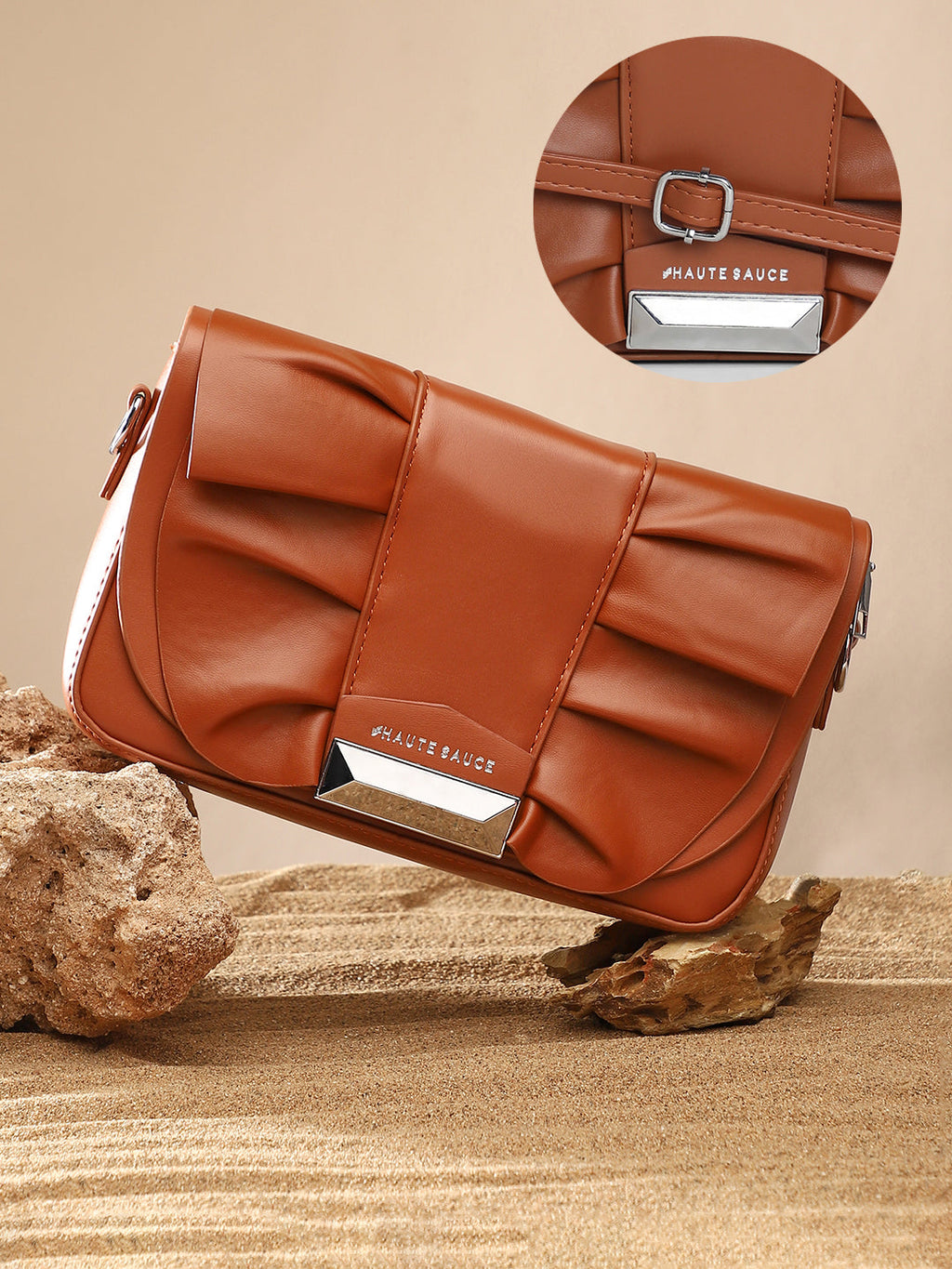 The Ruched Sling Bag - Chocolate Brown