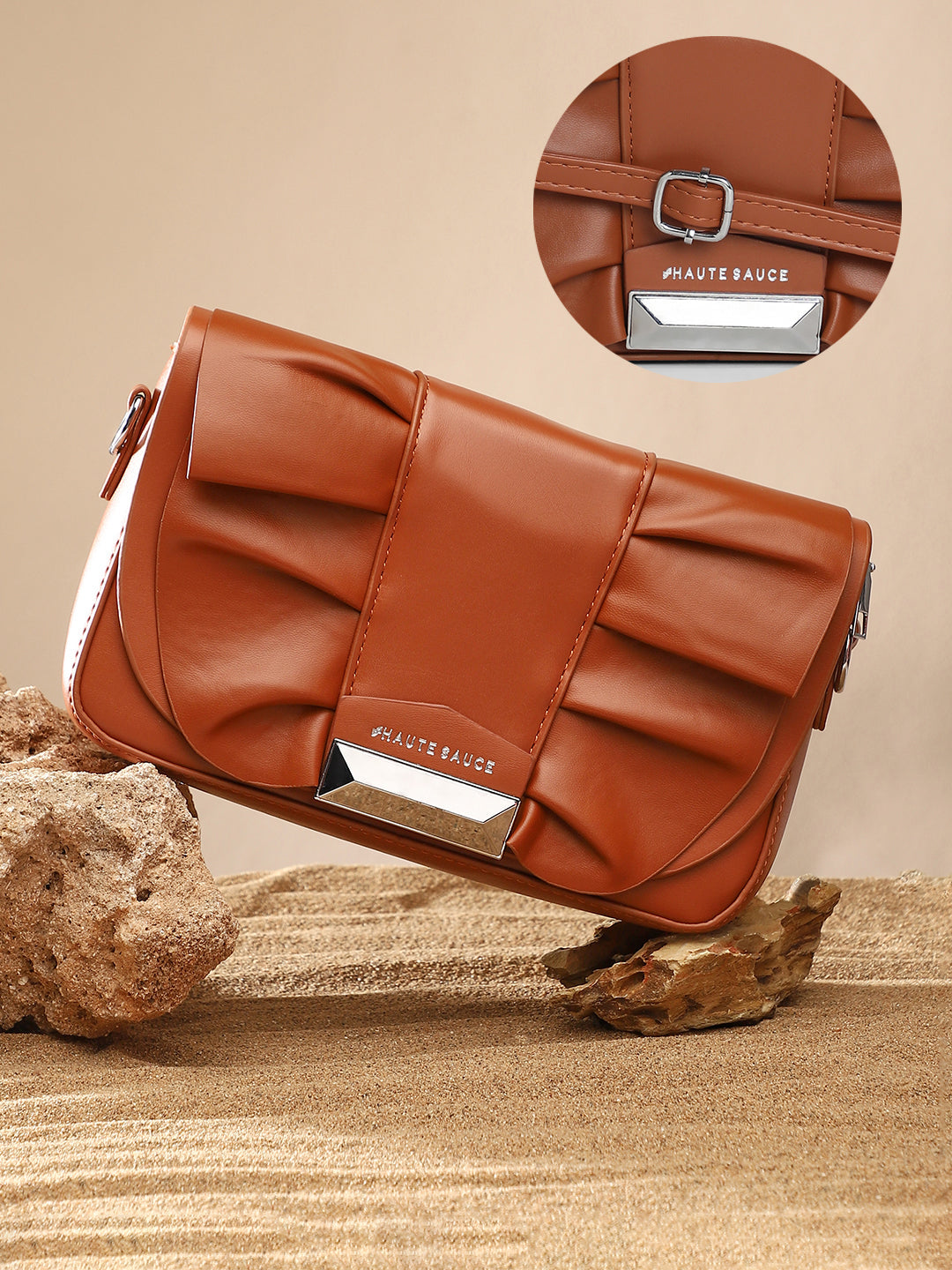 The Ruched Sling Bag - Chocolate Brown