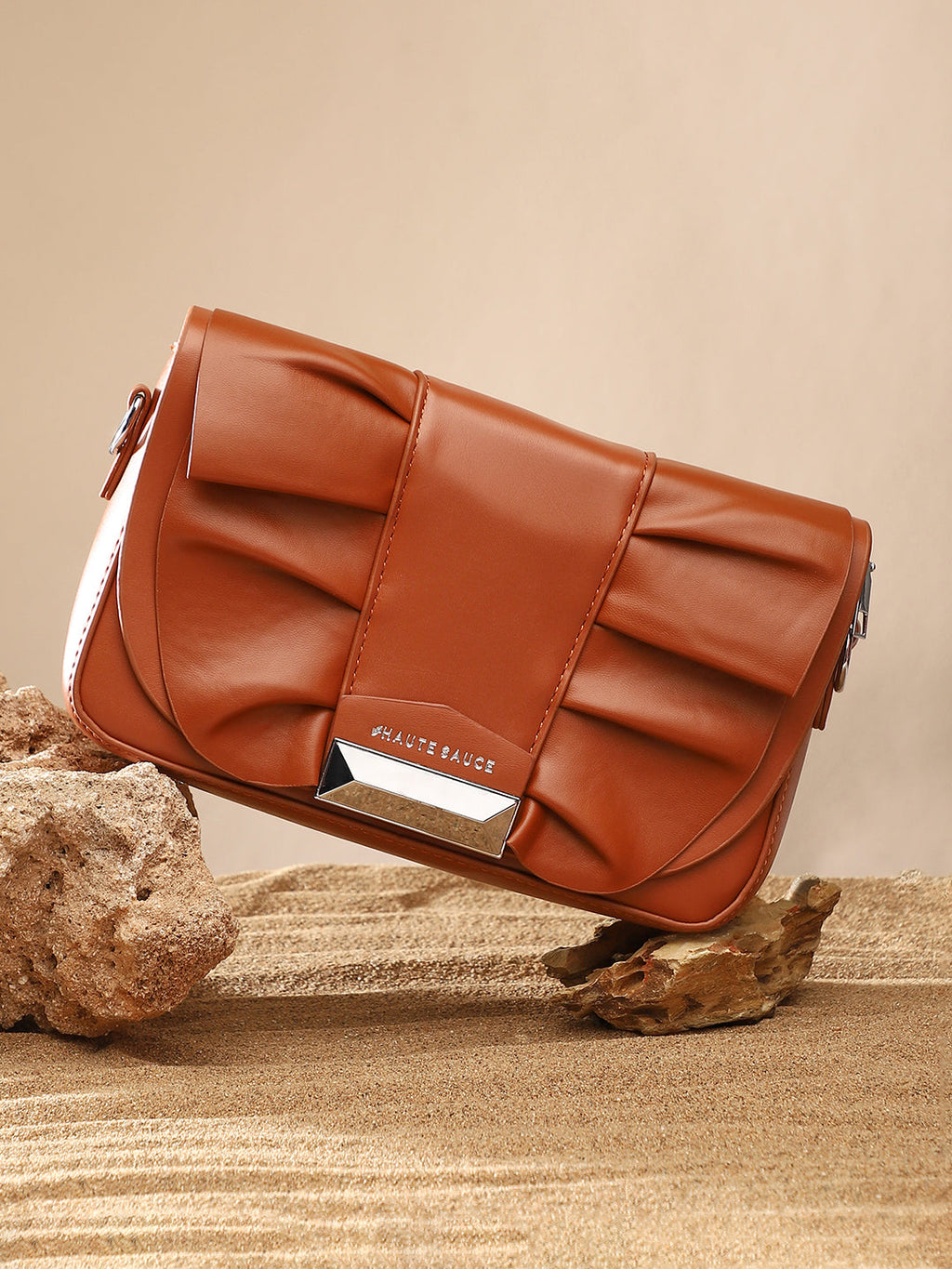 The Ruched Sling Bag - Chocolate Brown