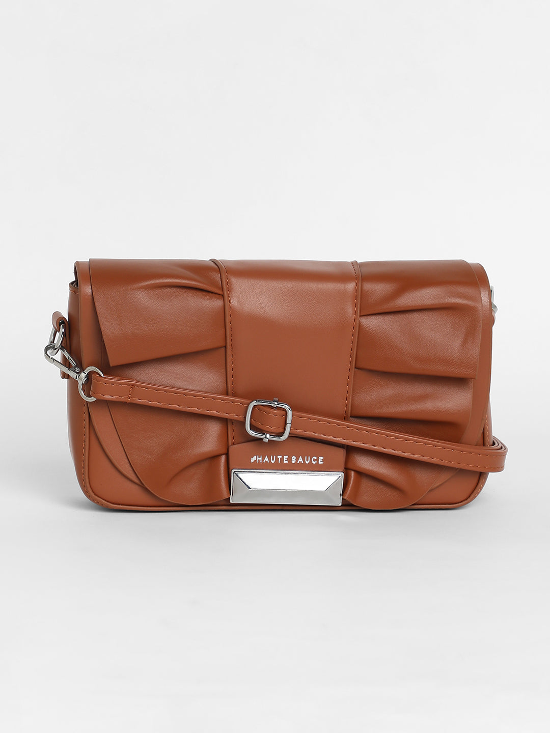 The Ruched Sling Bag - Chocolate Brown