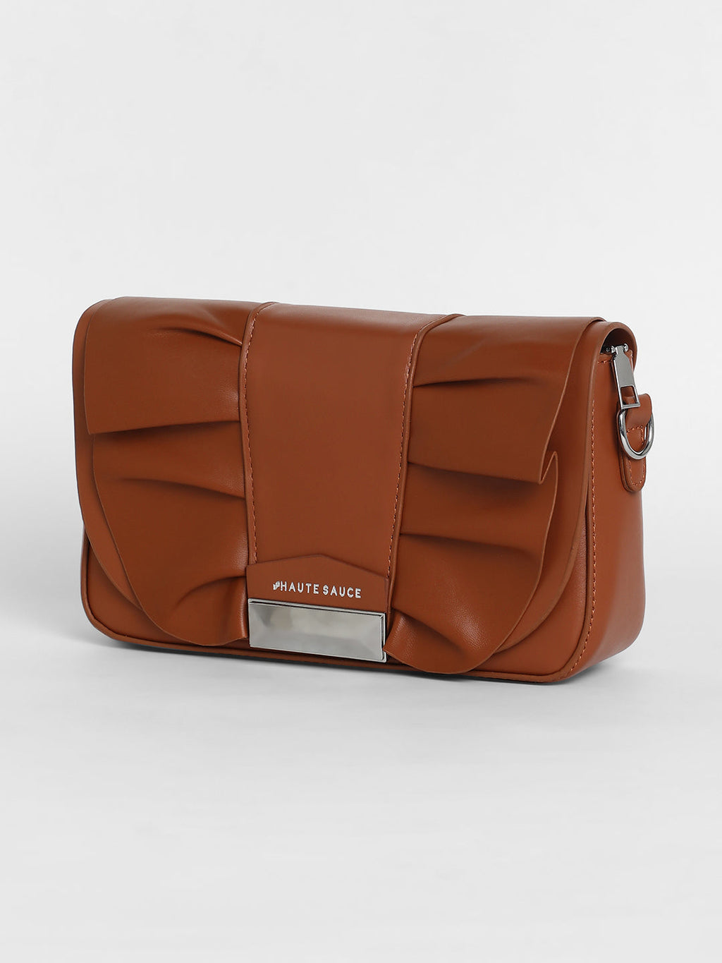 The Ruched Sling Bag - Chocolate Brown