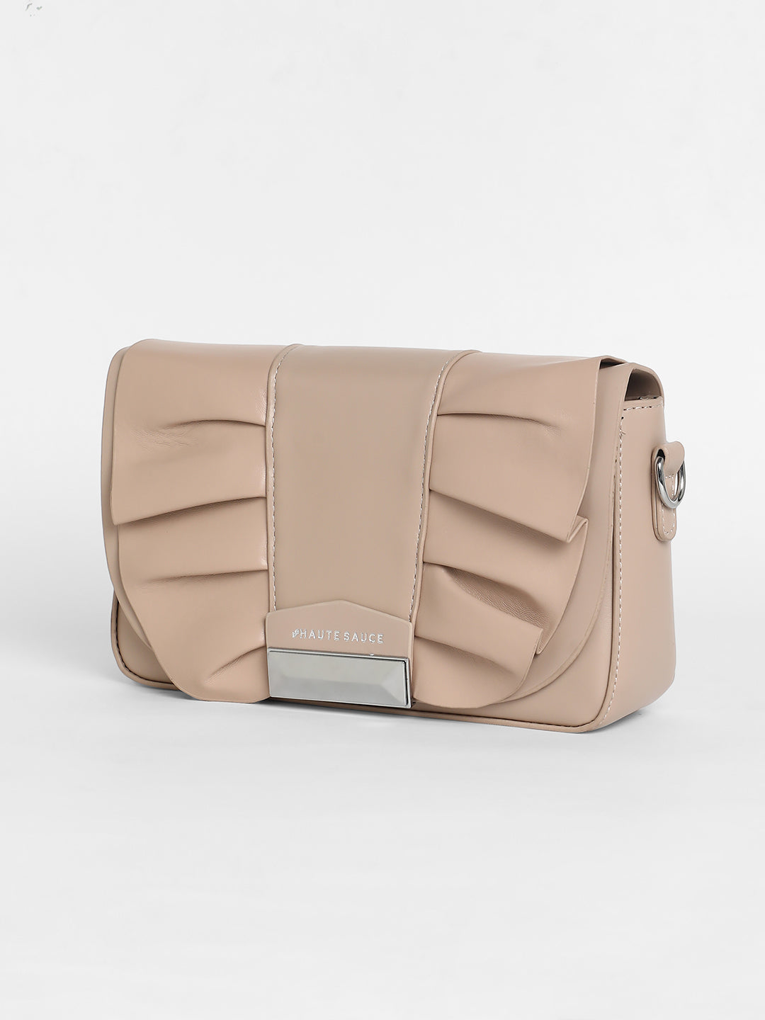The Ruched Sling Bag - Beige