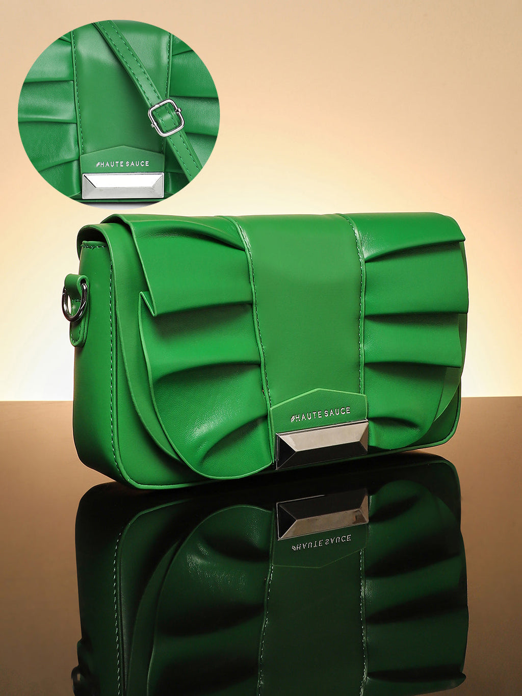 The Ruched Sling Bag - Shamrock Green