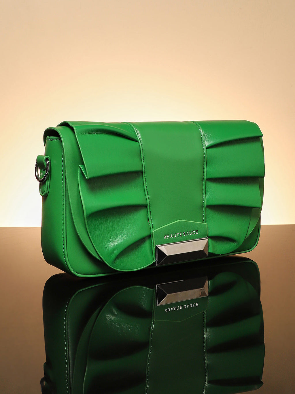 The Ruched Sling Bag - Shamrock Green