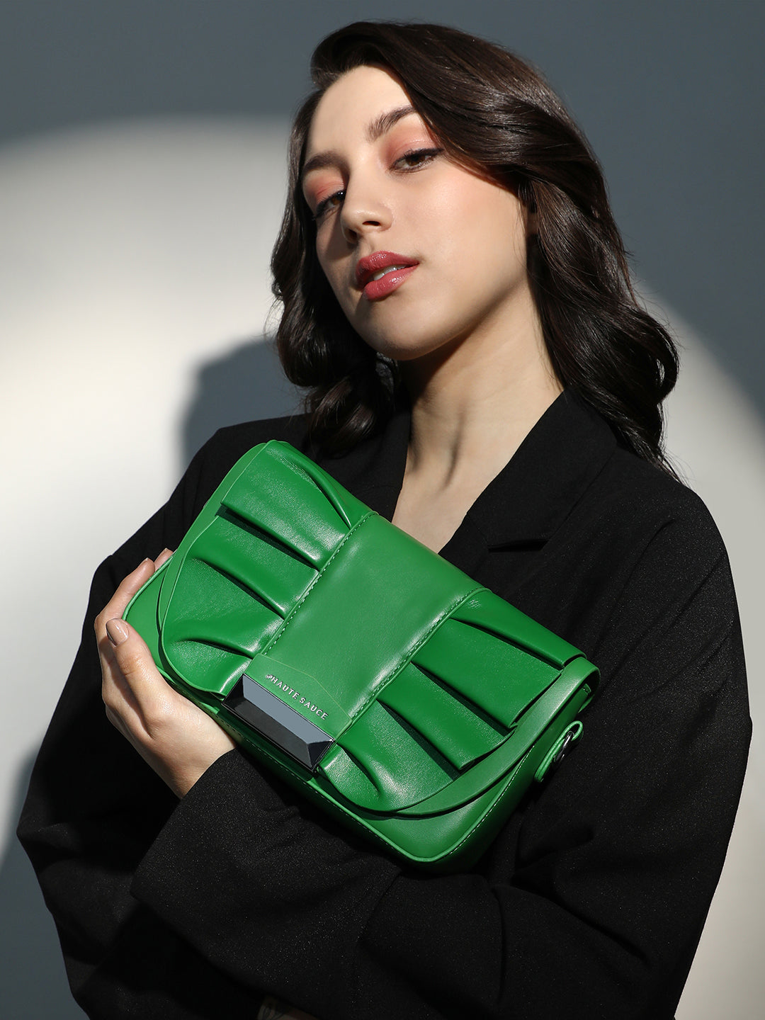 The Ruched Sling Bag - Shamrock Green