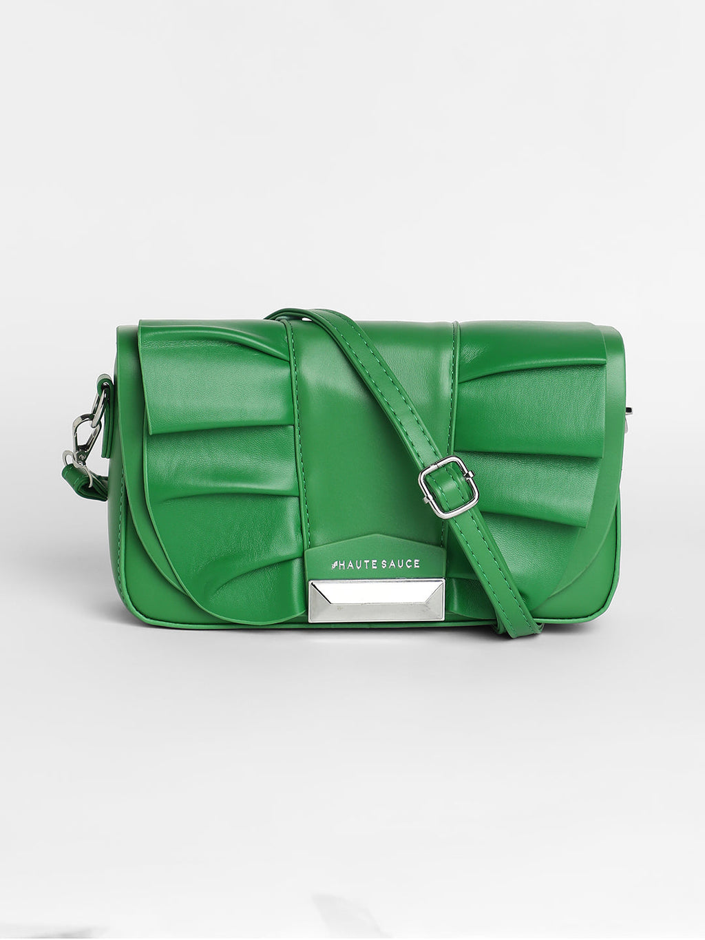The Ruched Sling Bag - Shamrock Green