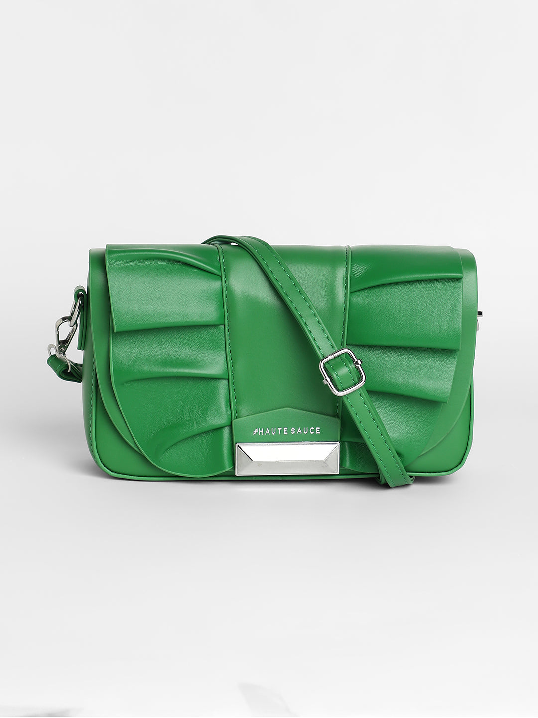 The Ruched Sling Bag - Shamrock Green