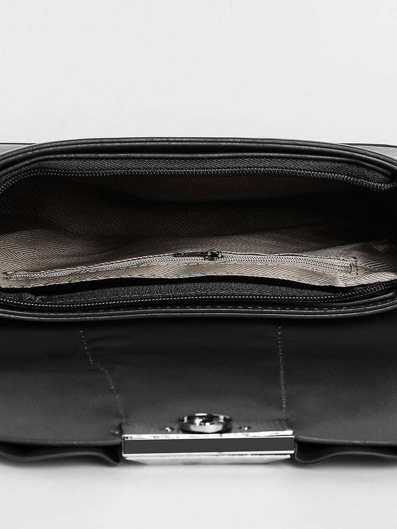 The Ruched Sling Bag - Midnight Black