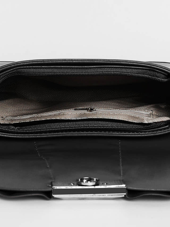 The Ruched Sling Bag - Midnight Black