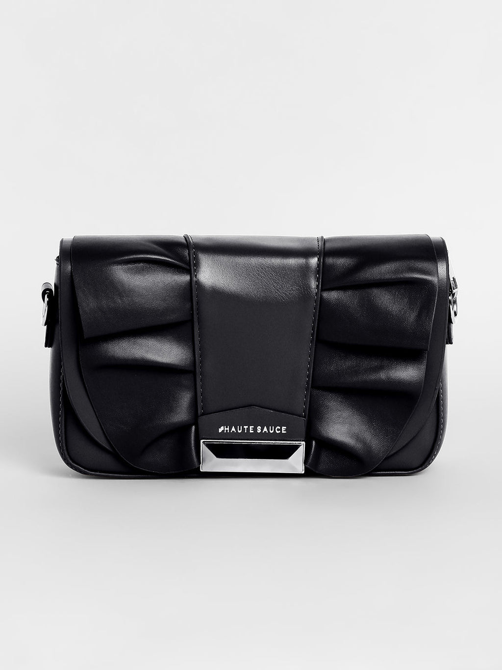 The Ruched Sling Bag - Midnight Black