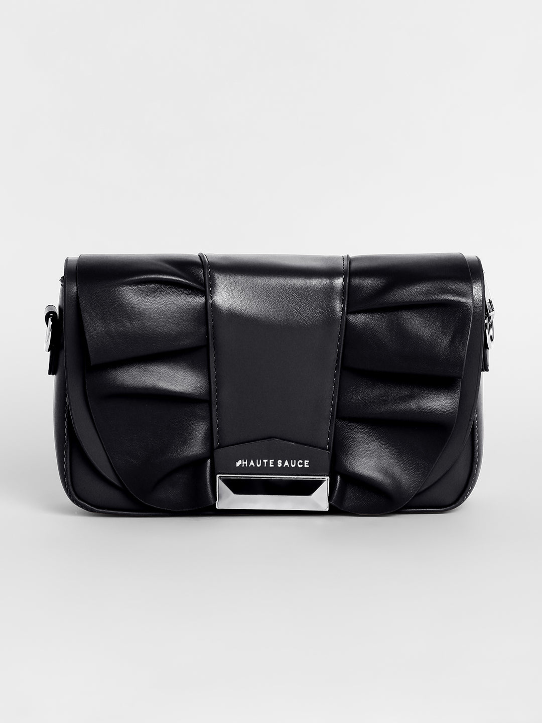 The Ruched Sling Bag - Midnight Black