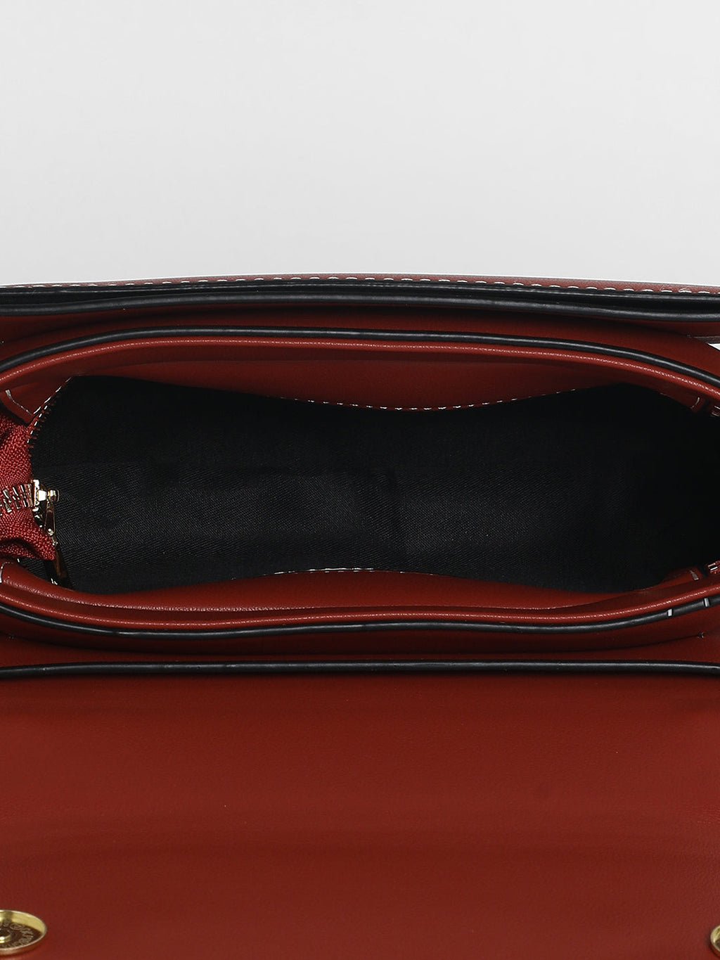 The Linea Hand Bag - Terracotta Brown & Navy Blue