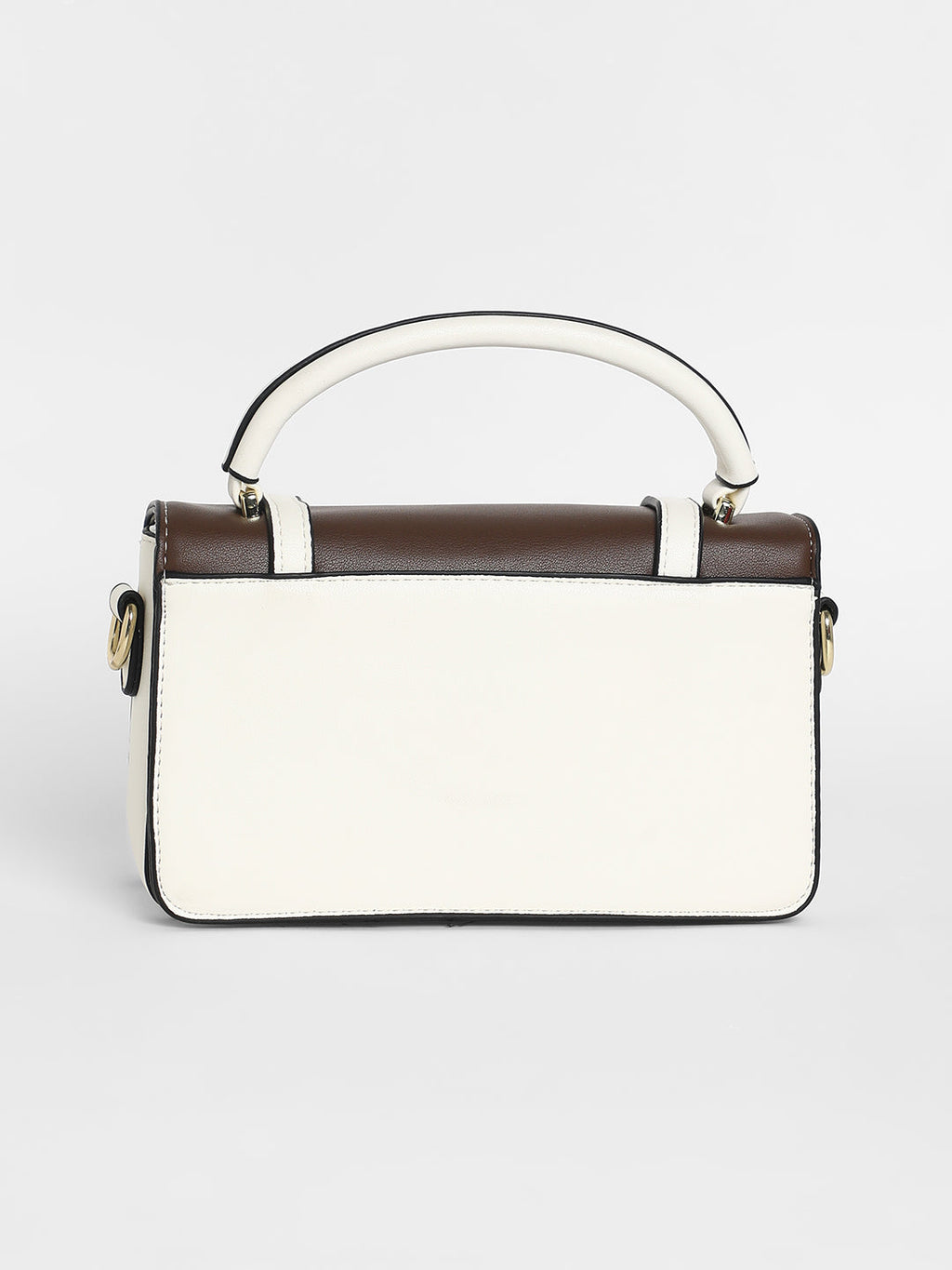 The Linea Hand Bag - Ivory White & Chocolate Brown