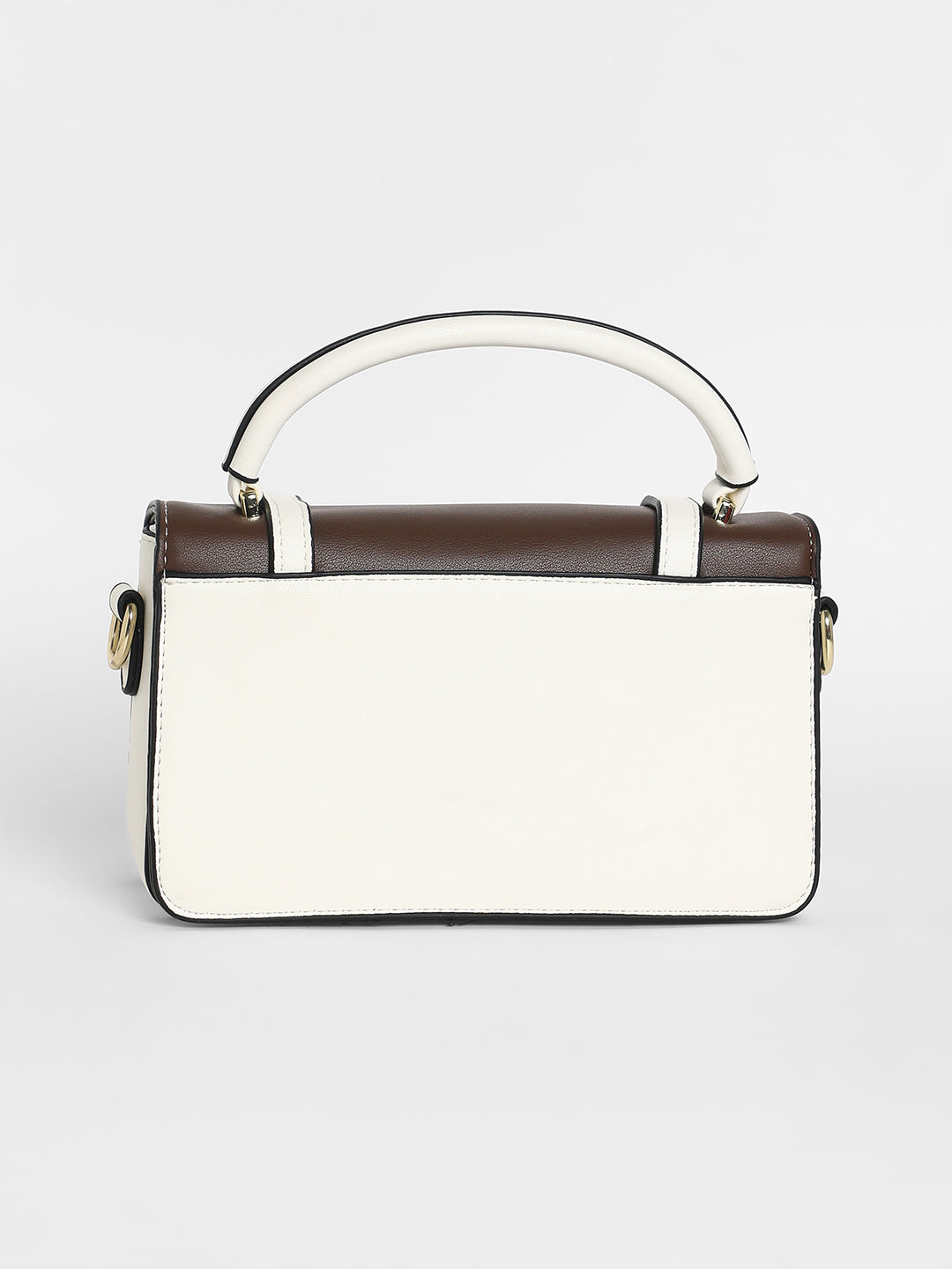 The Linea Hand Bag - Ivory White & Chocolate Brown