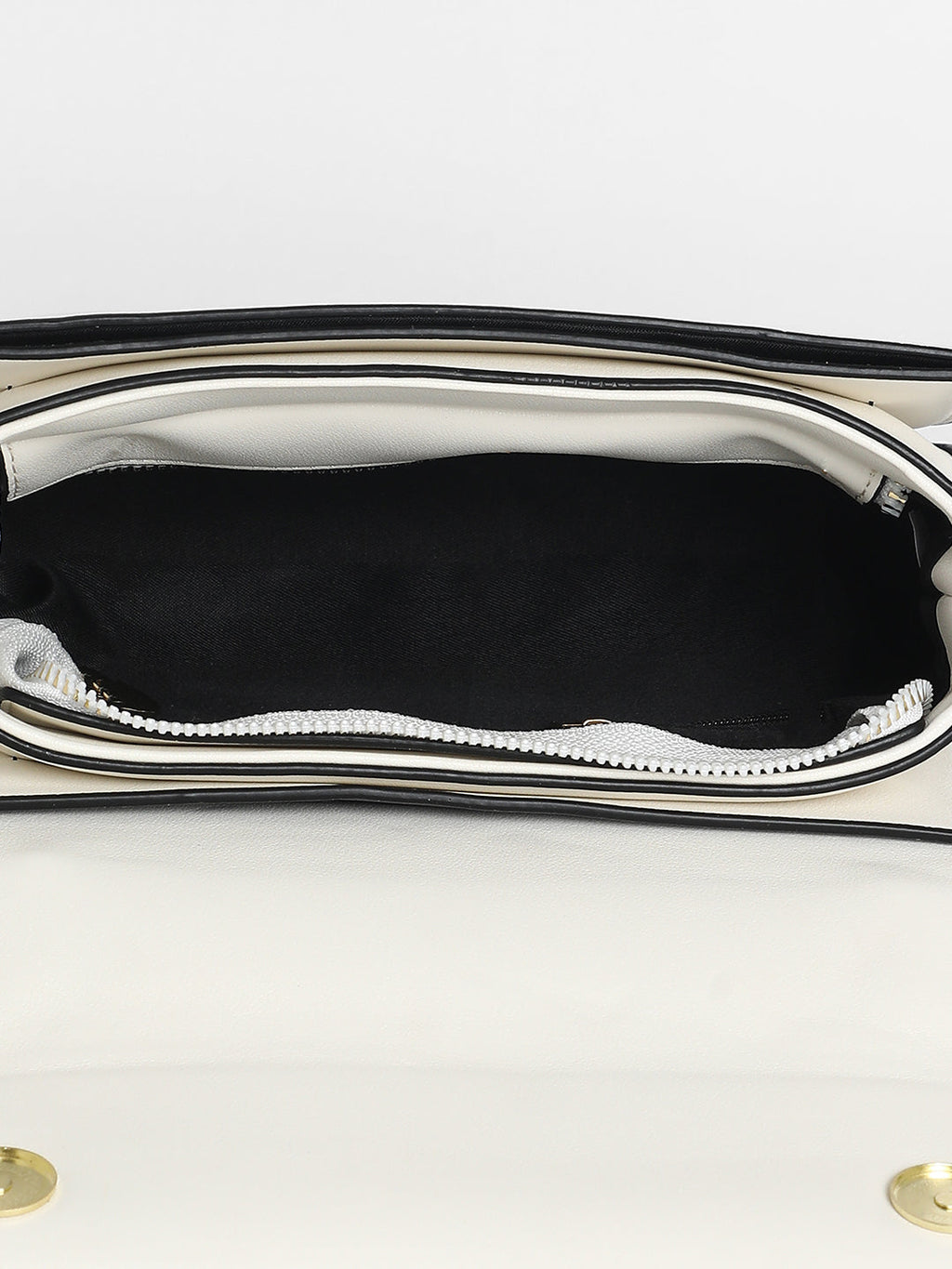 The Linea Hand Bag - Ivory White & Chocolate Brown