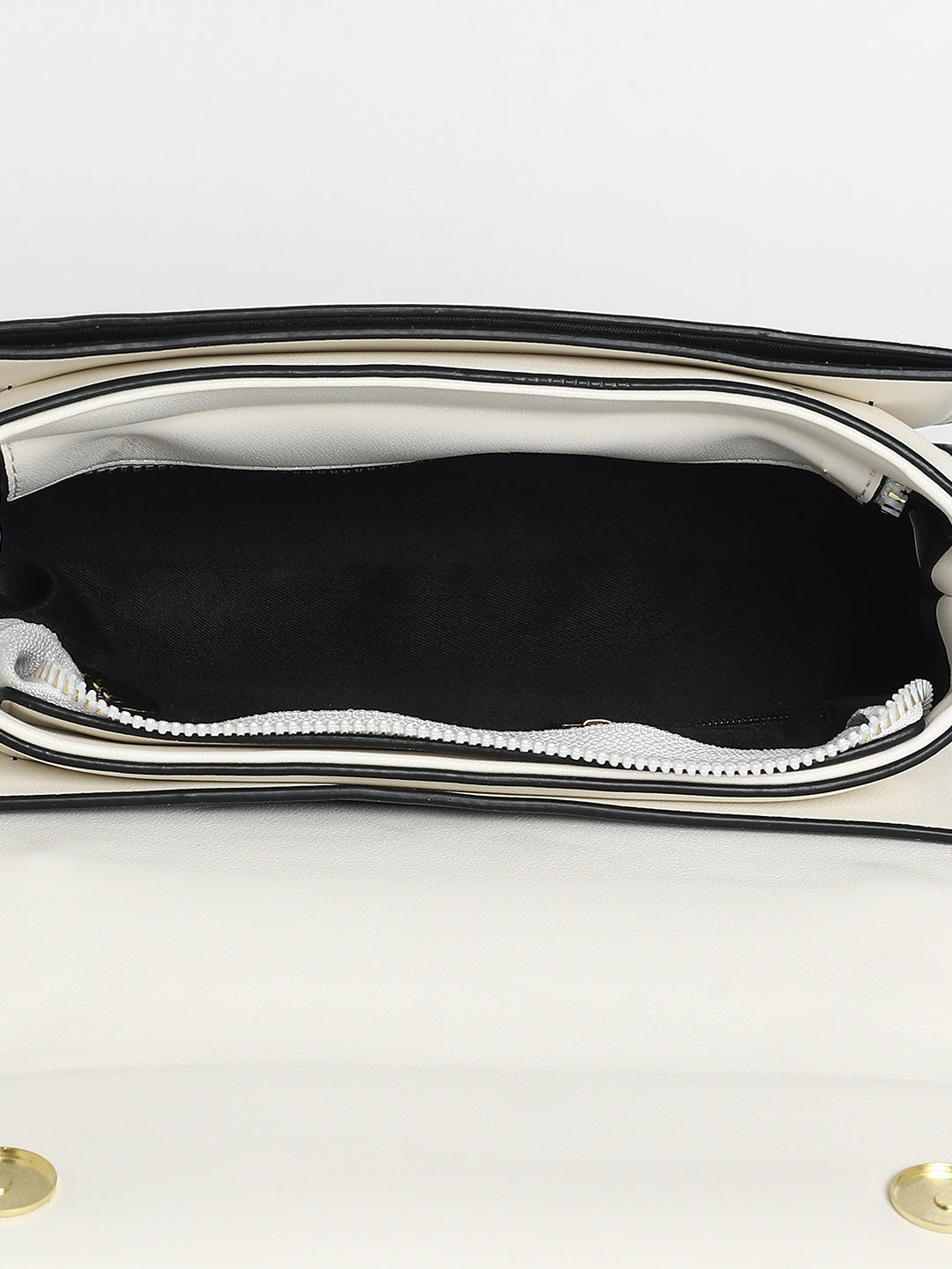 The Linea Hand Bag - Ivory White & Chocolate Brown