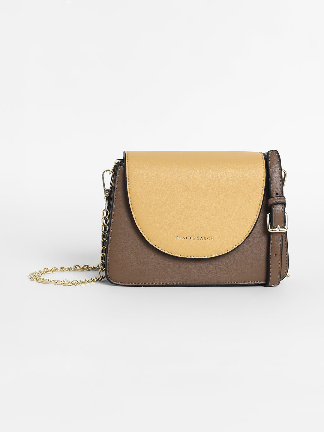 The Block Flap Hand Bag - Mocha Brown & Sage Green