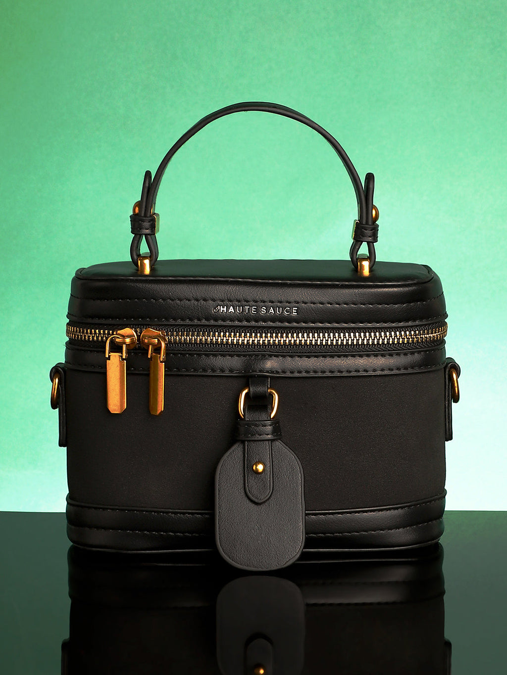 The Velvet Oval Bucket Bag - Midnight Black