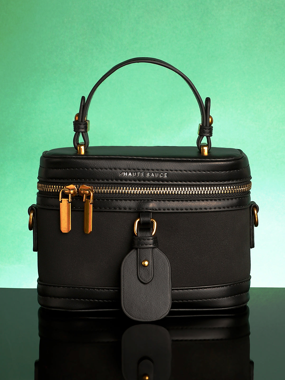 The Velvet Oval Bucket Bag - Midnight Black