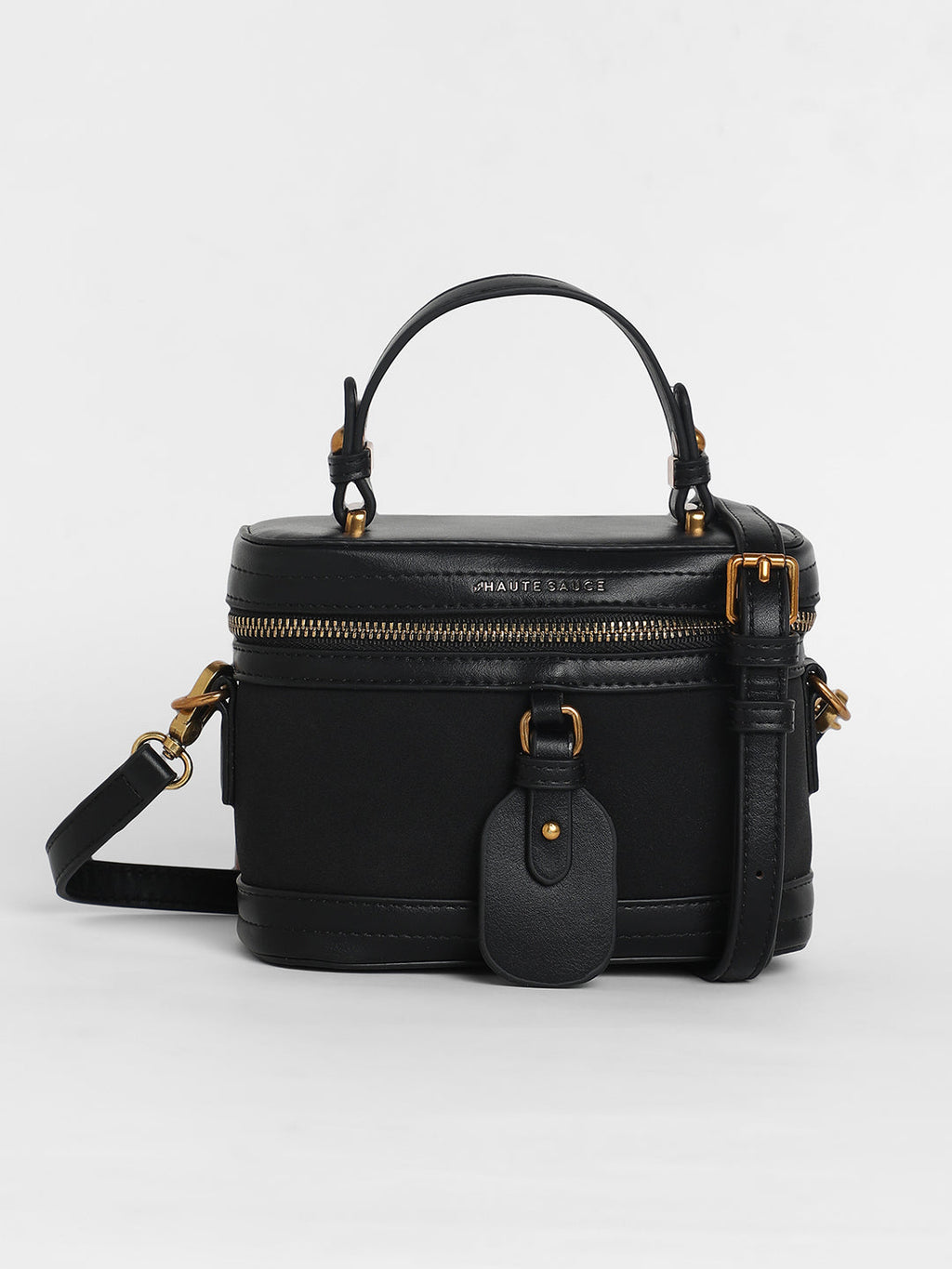 The Velvet Oval Bucket Bag - Midnight Black