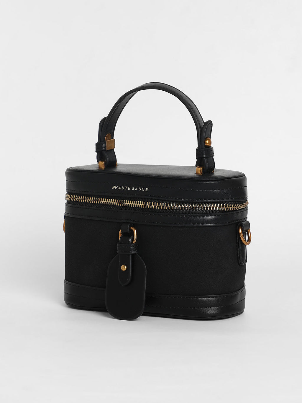 The Velvet Oval Bucket Bag - Midnight Black