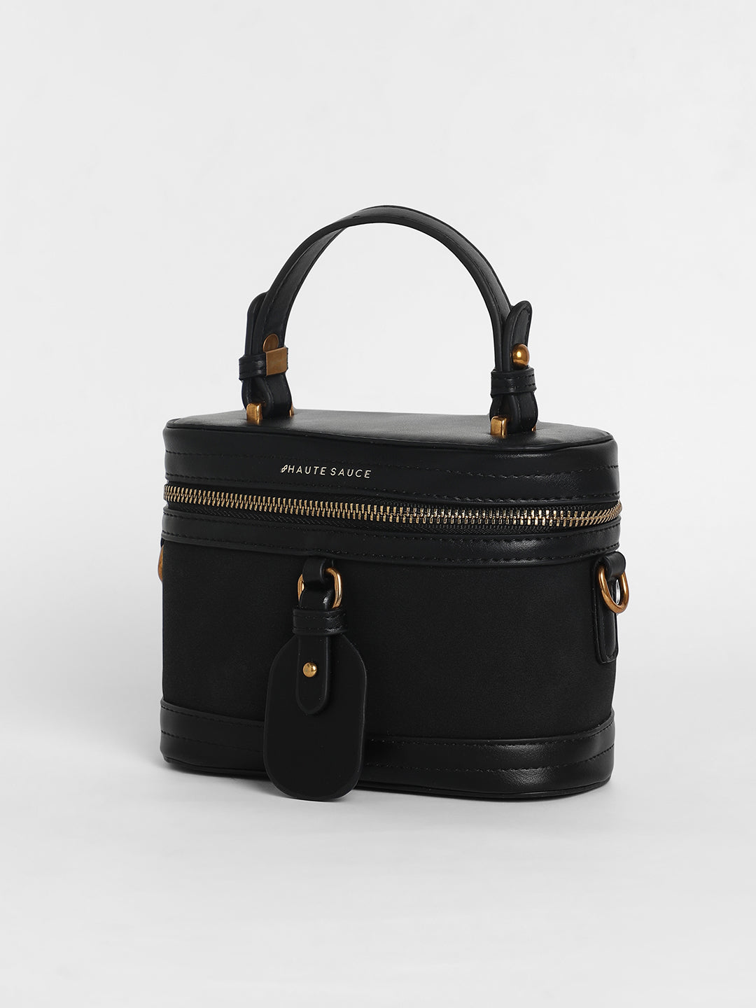 The Velvet Oval Bucket Bag - Midnight Black