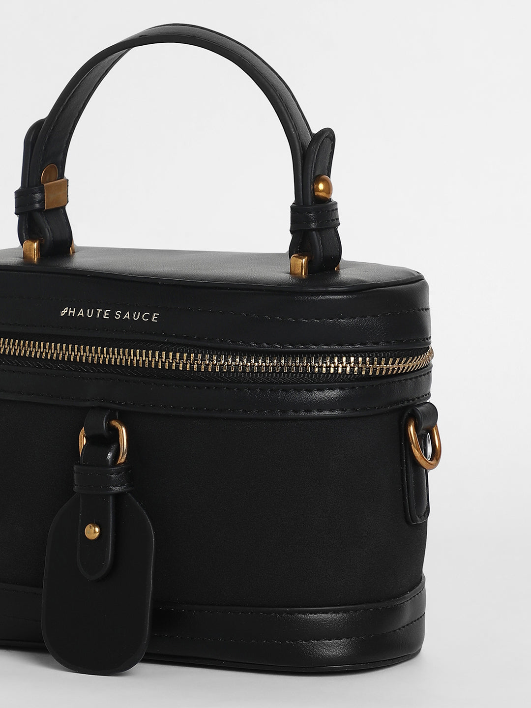 The Velvet Oval Bucket Bag - Midnight Black