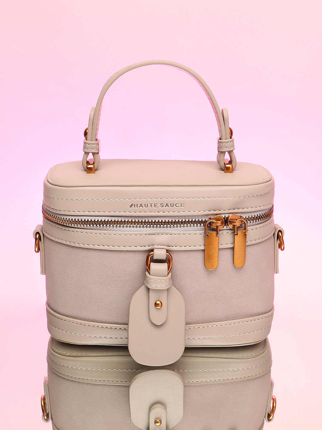 The Velvet Oval Bucket Bag - Ash Grey