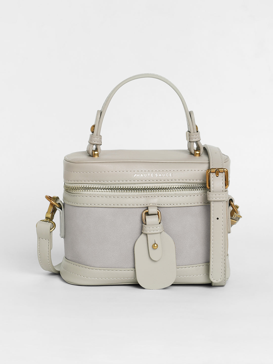 The Velvet Oval Bucket Bag - Ash Grey
