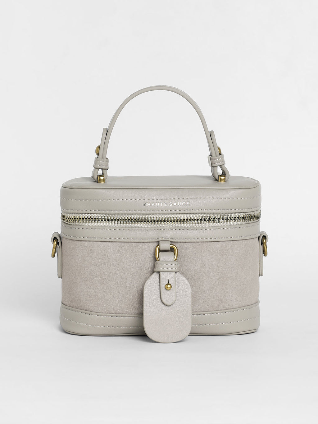 The Velvet Oval Bucket Bag - Ash Grey
