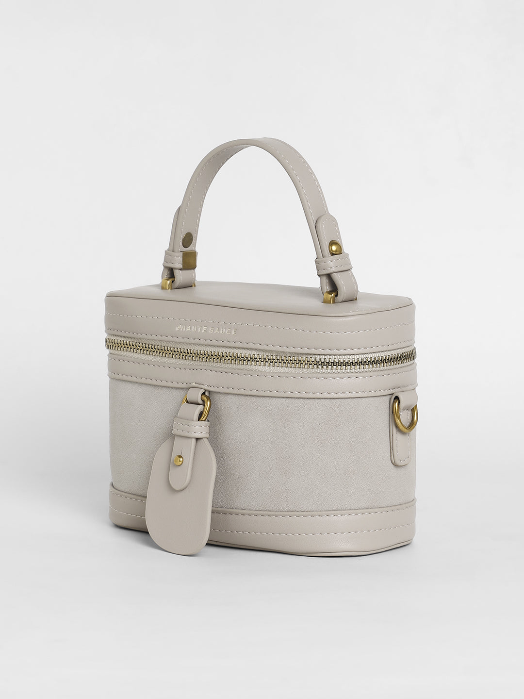 The Velvet Oval Bucket Bag Ash Grey