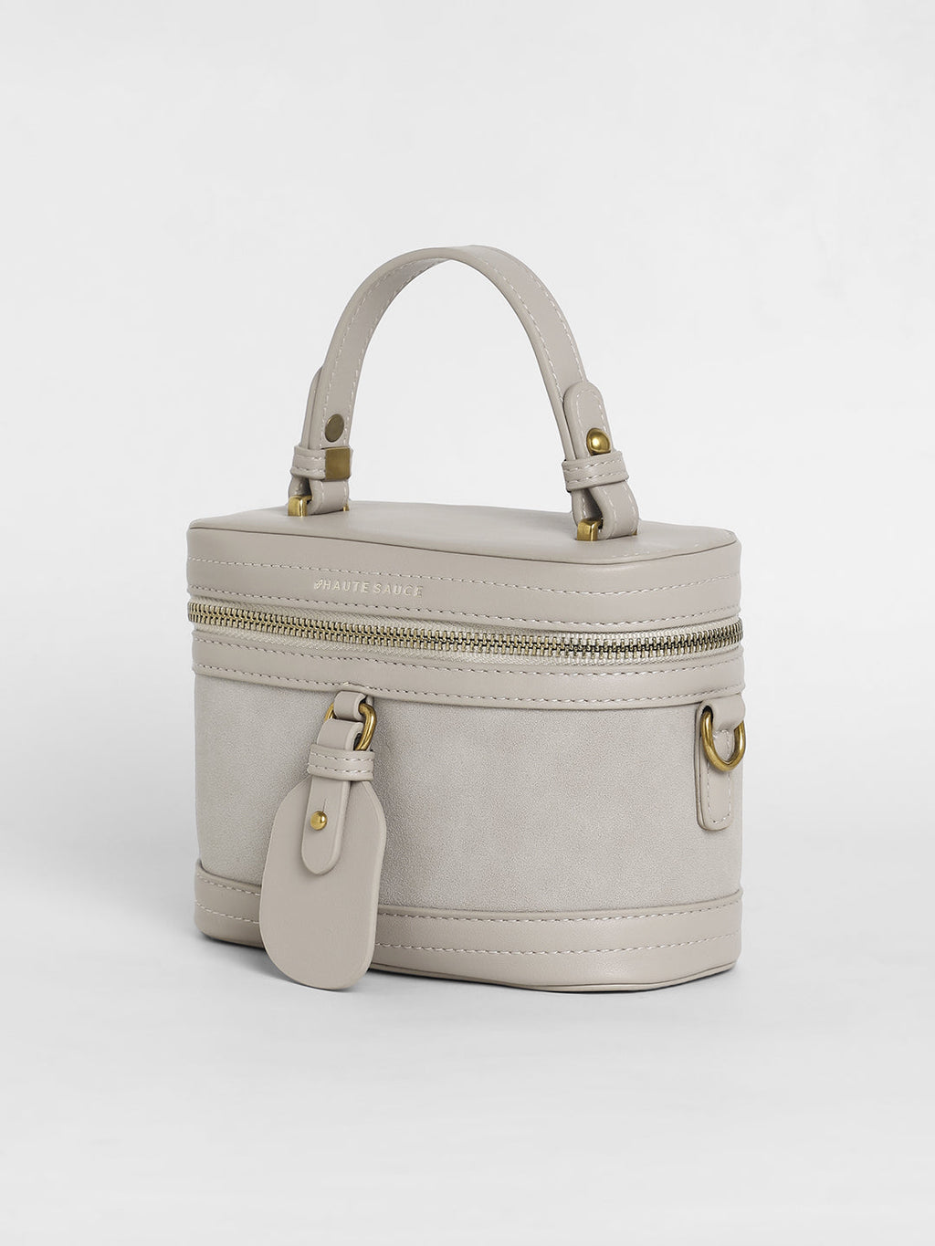The Velvet Oval Bucket Bag - Ash Grey