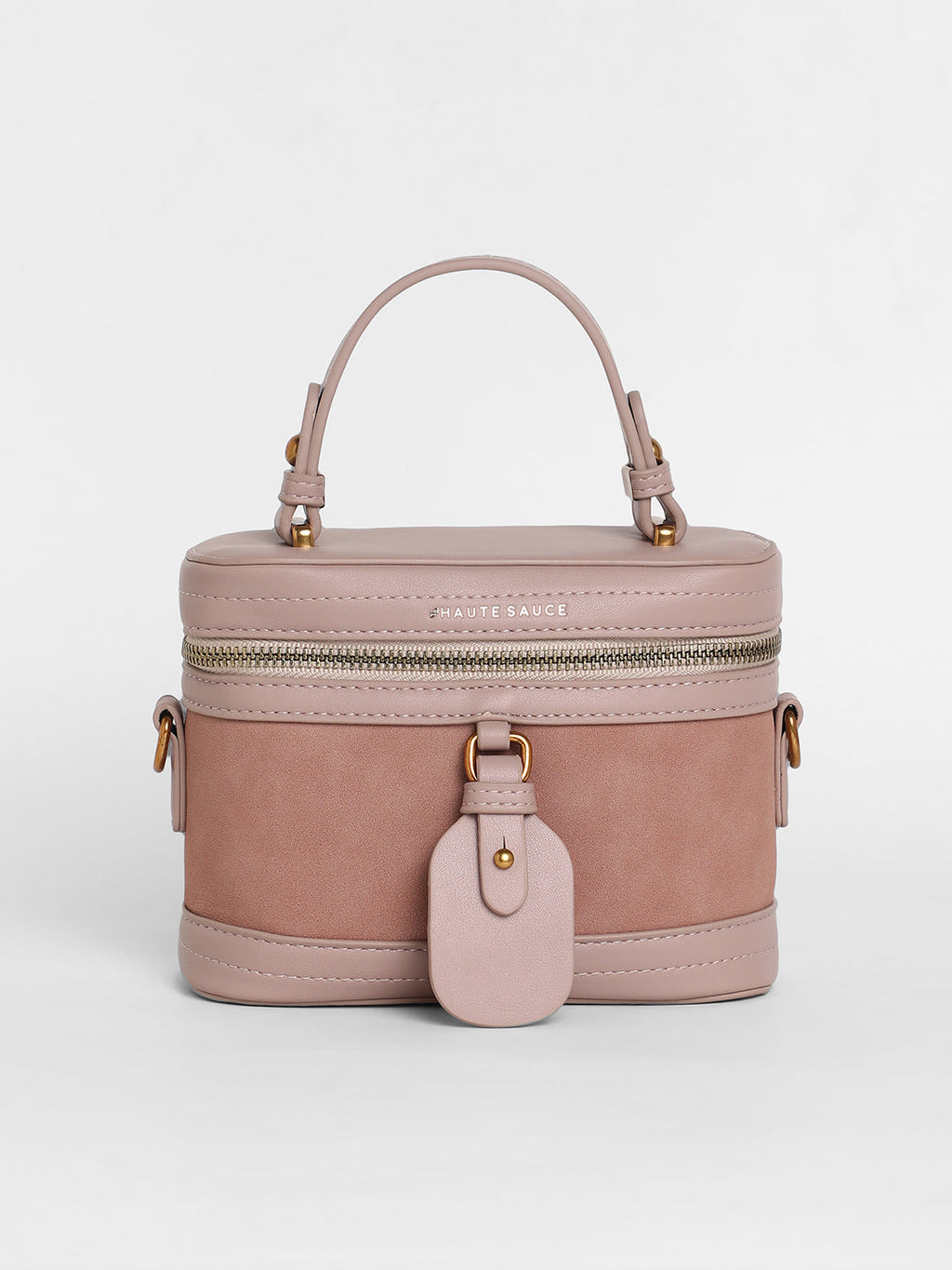 The Velvet Oval Bucket Bag - Nude Pink
