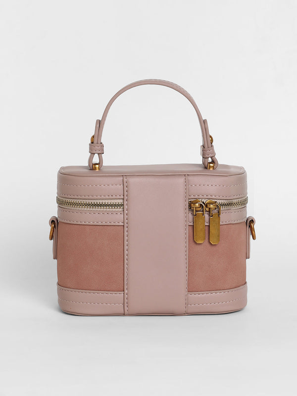 The Velvet Oval Bucket Bag - Nude Pink
