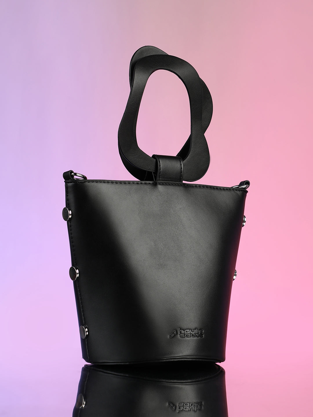 The Flora Pot Bucket Bag - Onyx Black