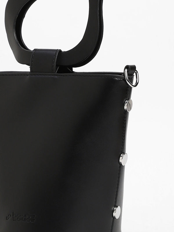 The Flora Pot Bucket Bag - Onyx Black