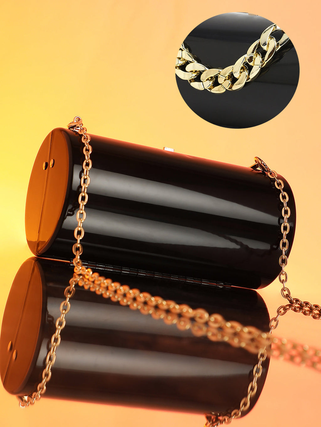 The Columner Clutch Bag - Onyx Black