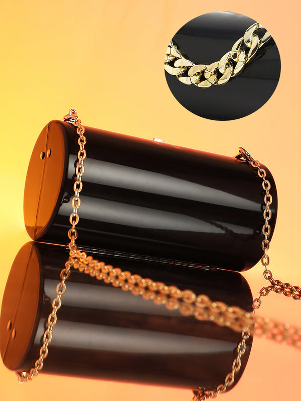 The Columner Clutch Bag - Onyx Black