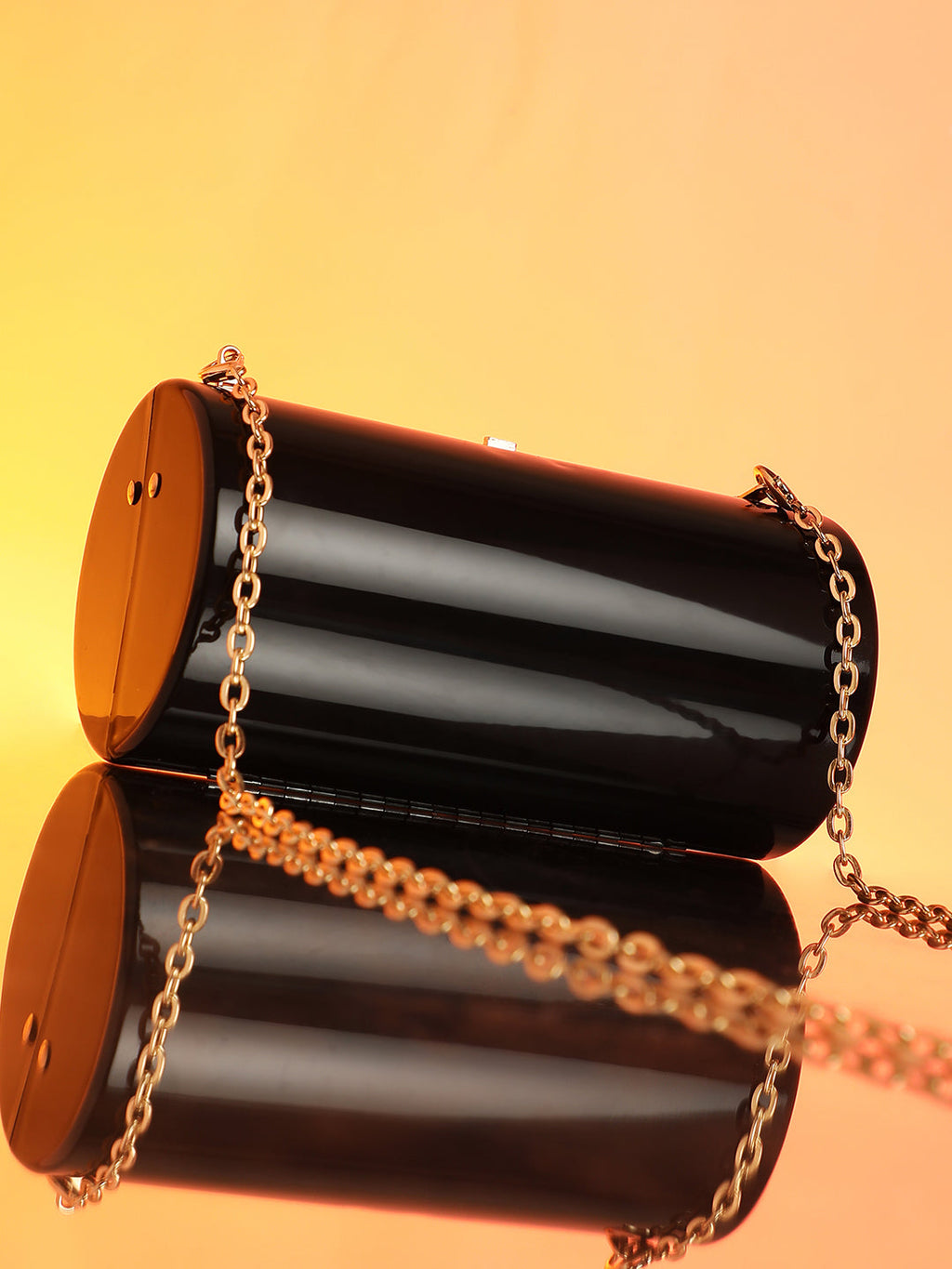 The Columner Clutch Bag - Onyx Black