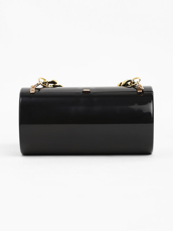 The Columner Clutch Bag - Onyx Black