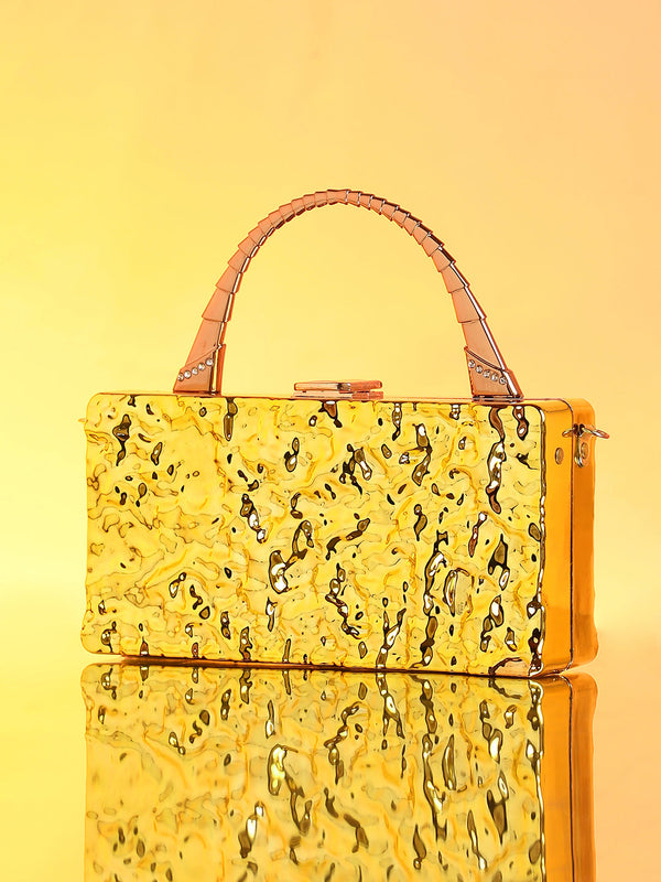 The Dented Serpic Clutch Bag - California Gold