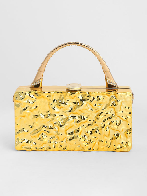 The Dented Serpic Clutch Bag - California Gold
