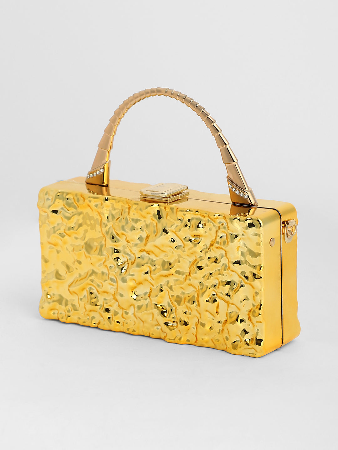 The Dented Serpic Clutch Bag - California Gold