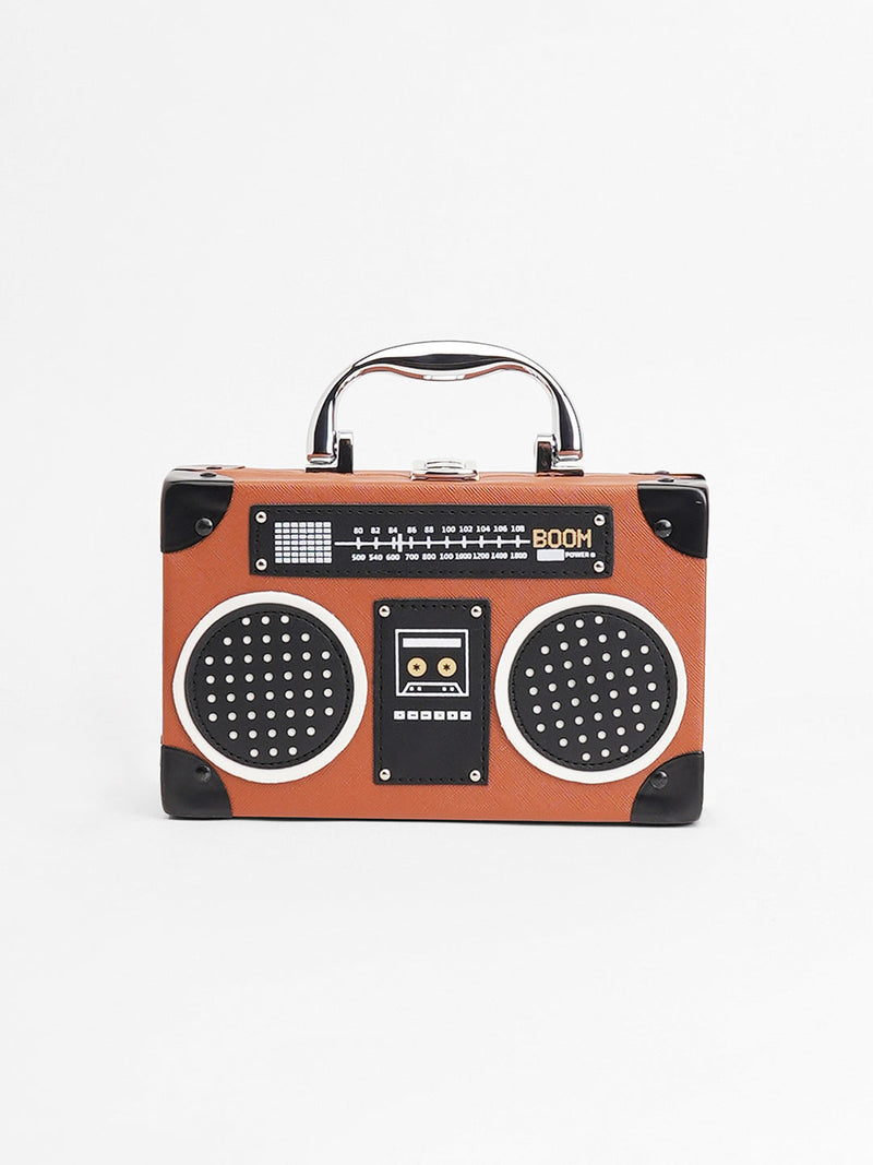 The Stereo Clutch Bag - Chocolate Brown