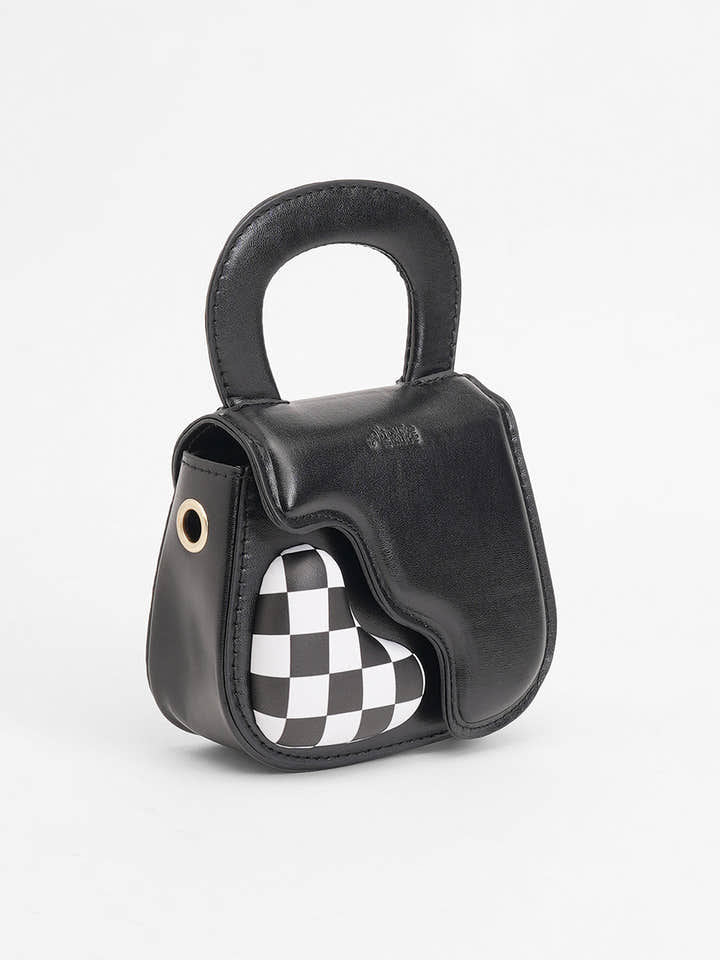 The Micro Pillow Heart Sling Bag - Onyx Black